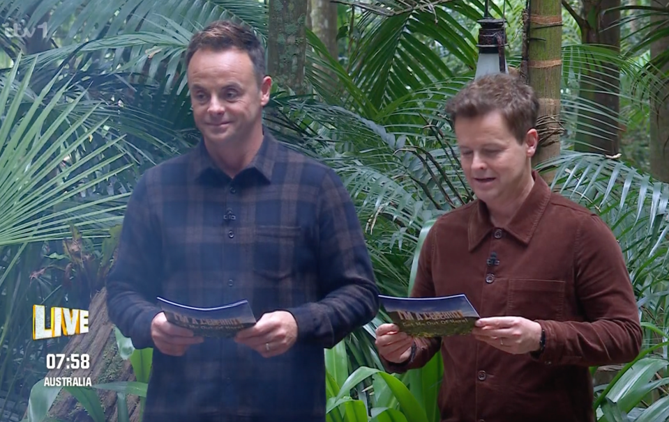 Ant McPartlin and Dec Donnelly delivered the results to camp