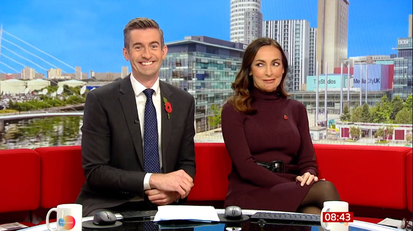 Ben's co-host Sally Nugent pulled an awkward face after the blunder