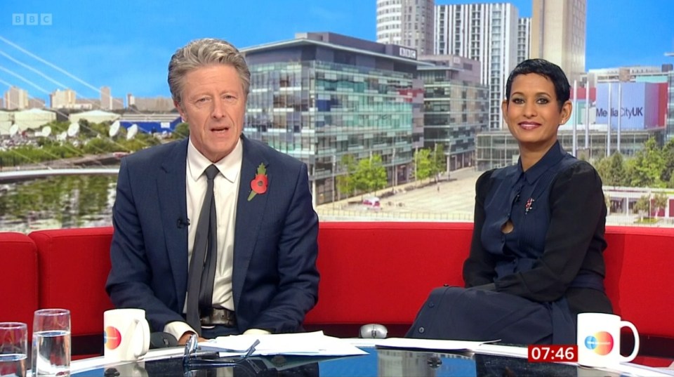 Naga Munchetty suffered a wardrobe malfunction during today's BBC Breakfast