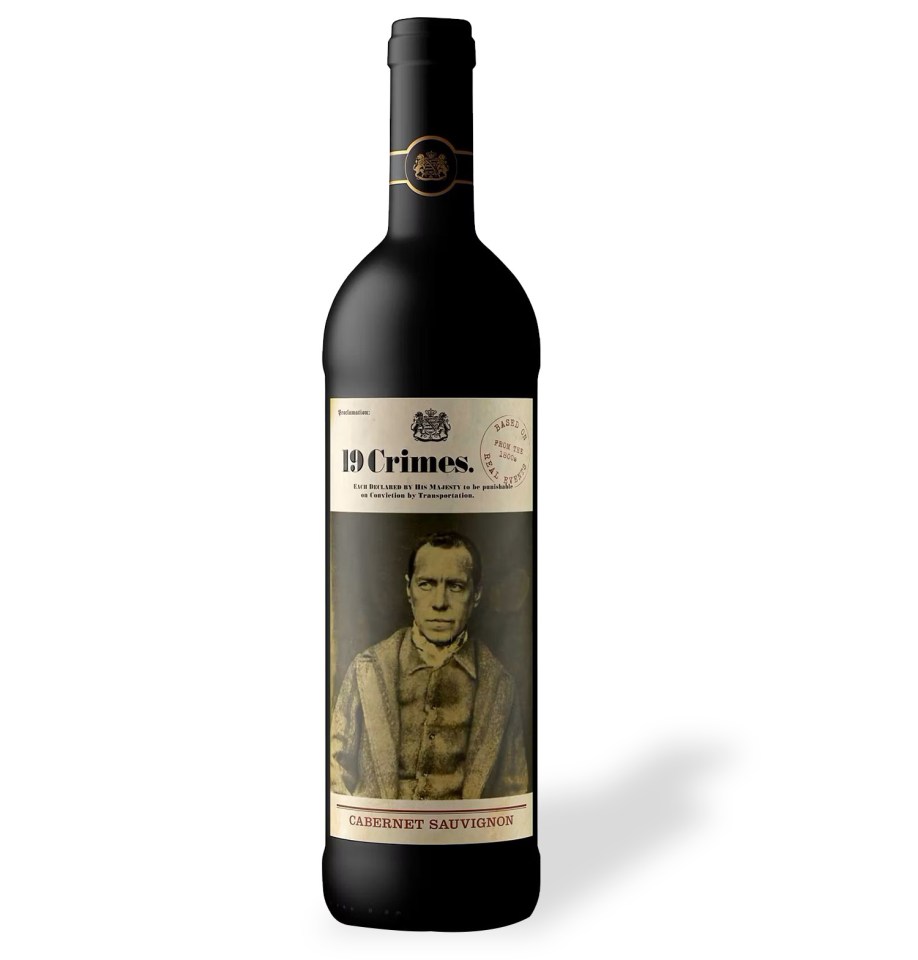 19 Crimes Cabernet Sauvignon, £9.15 from Iceland