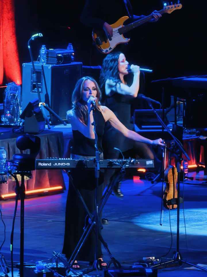 A shot taken from a concert with The Corrs