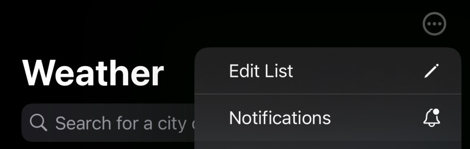 You can turn on Notifications for rain inside the Weather app