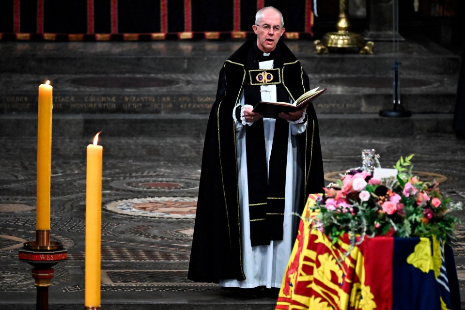 Welby presided over the funeral of Queen Elizabeth II