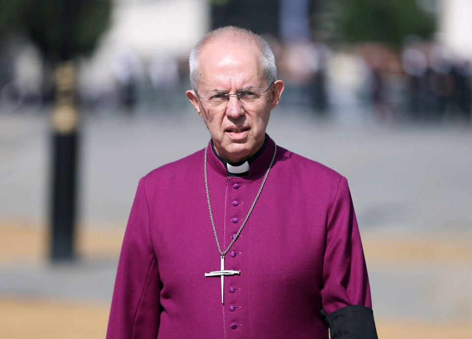 a man in a purple robe has a cross on his neck