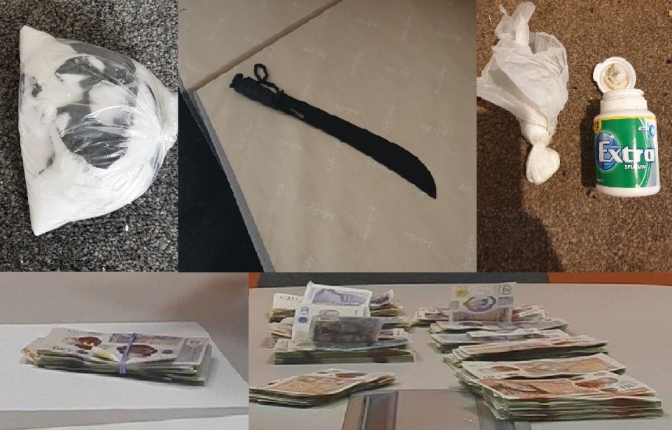 Cocaine, zombie knives and large amounts of cash retrieved from a raid by police's Operation Enigma