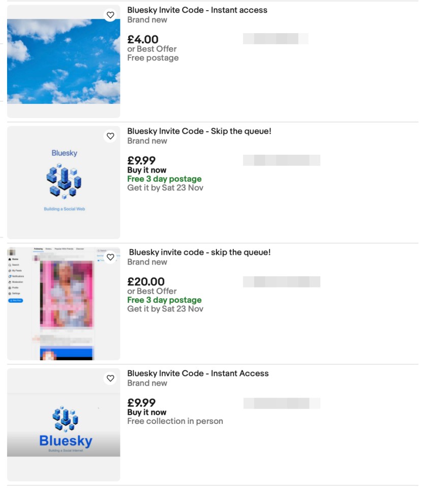 eBay sellers are flogging now-useless Bluesky invite codes