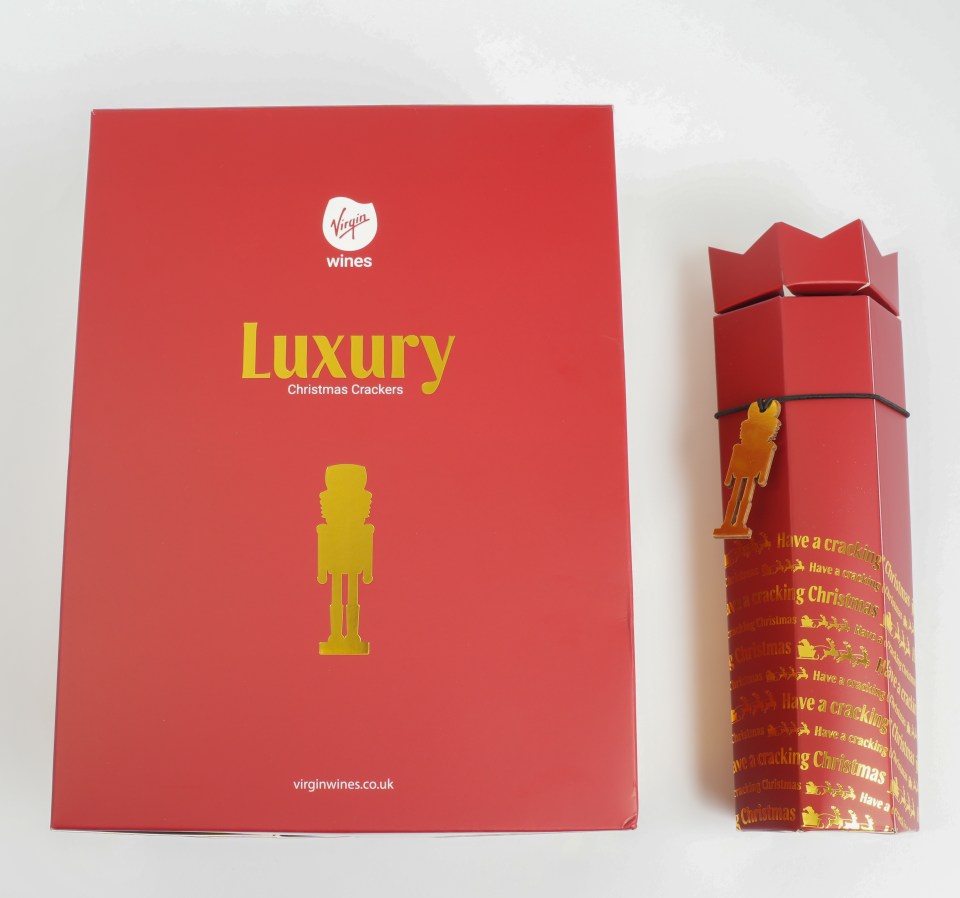 a box of luxury christmas crackers from virgin wines