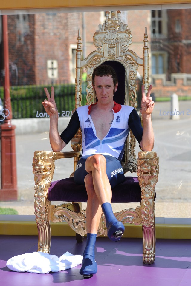 Bradley Wiggins sat on the winner’s throne after a time trial gold at the London 2012 Games