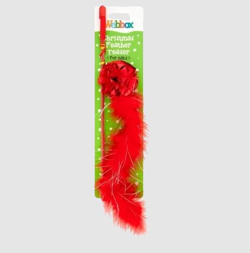 Christmas cat teaser wand toy, £2, Webbox