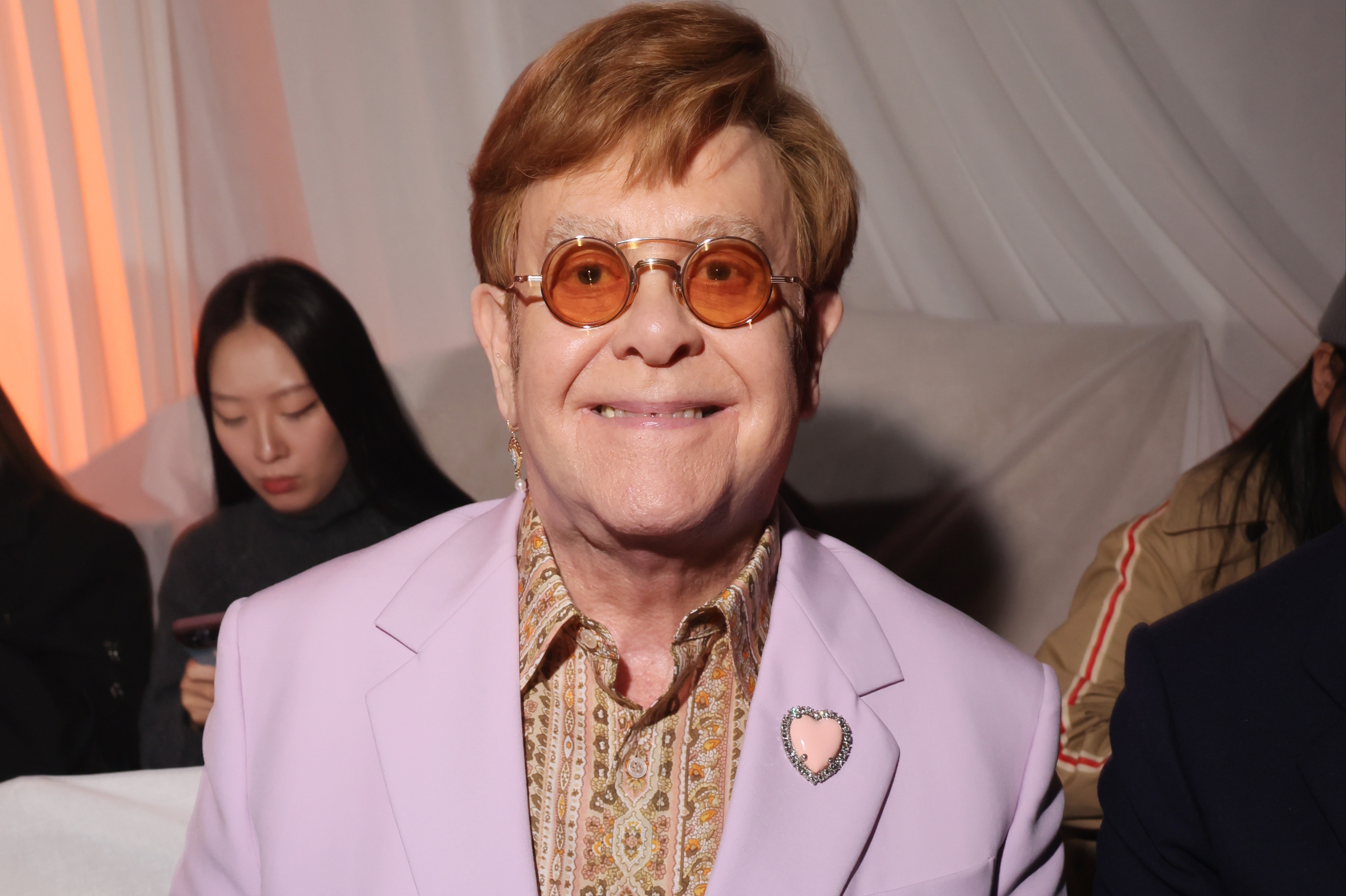 PARIS, FRANCE – SEPTEMBER 29: Elton John attends Valentino Pavillon des Folies Show as part of the Paris Fashion Week on September 29, 2024 in Paris, France. (Photo by Victor Boyko/Getty Images for Valentino)