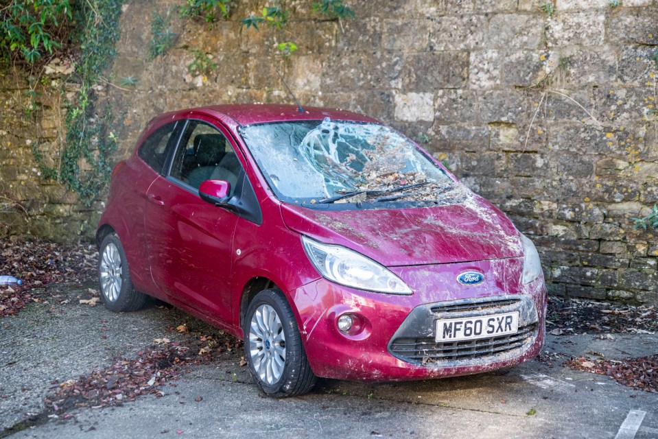 The Ford KA has been left smashed by the incident