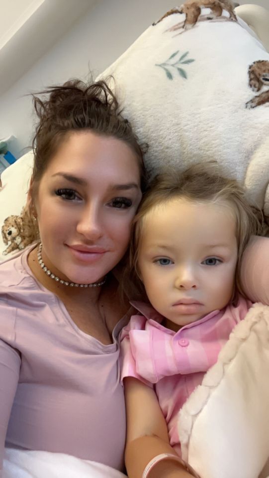 Mum Ruby said her little girl woke up "bright yellow", vomiting and suffering diarrhoea before she rushed her to A&E just days after they got home