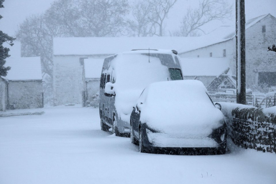 Residents in Barnard Castle, County Durham, awoke to heavy snowfall on Saturday