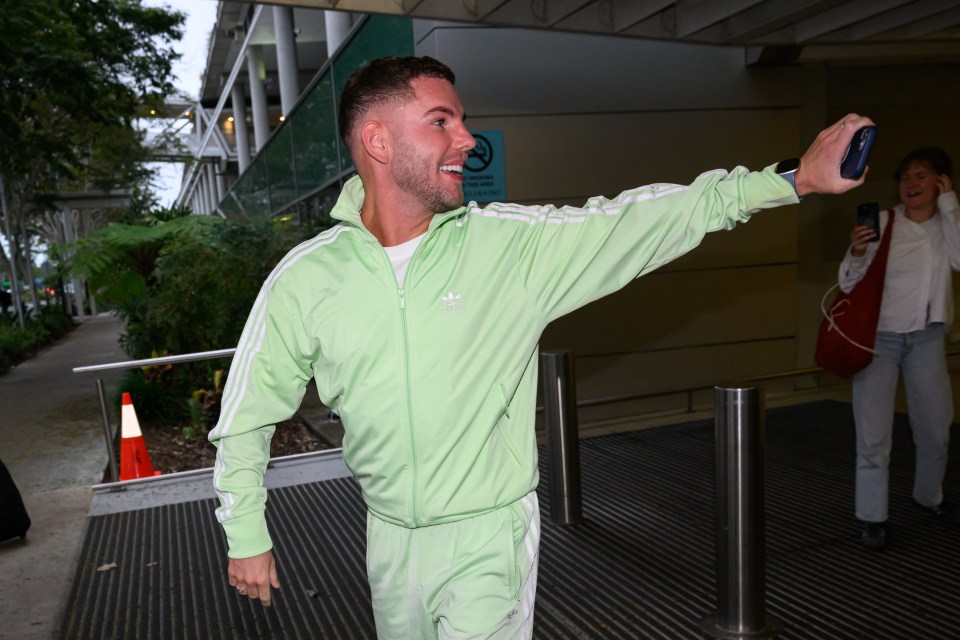 The star was seen in a lime green tracksuit