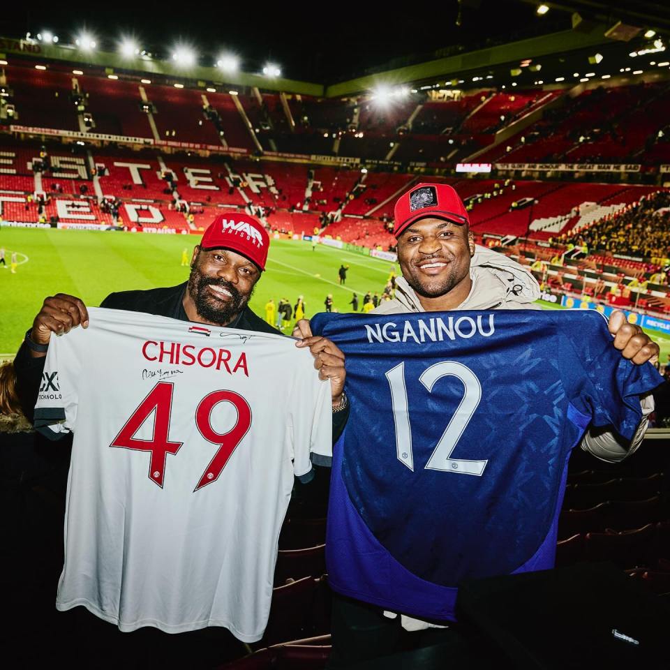 Derek Chisora and Francis Ngannou bumped into each other at Old Trafford