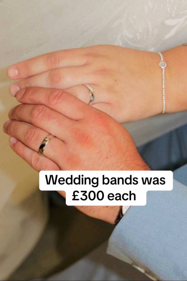 Their wedding bands were £300 each