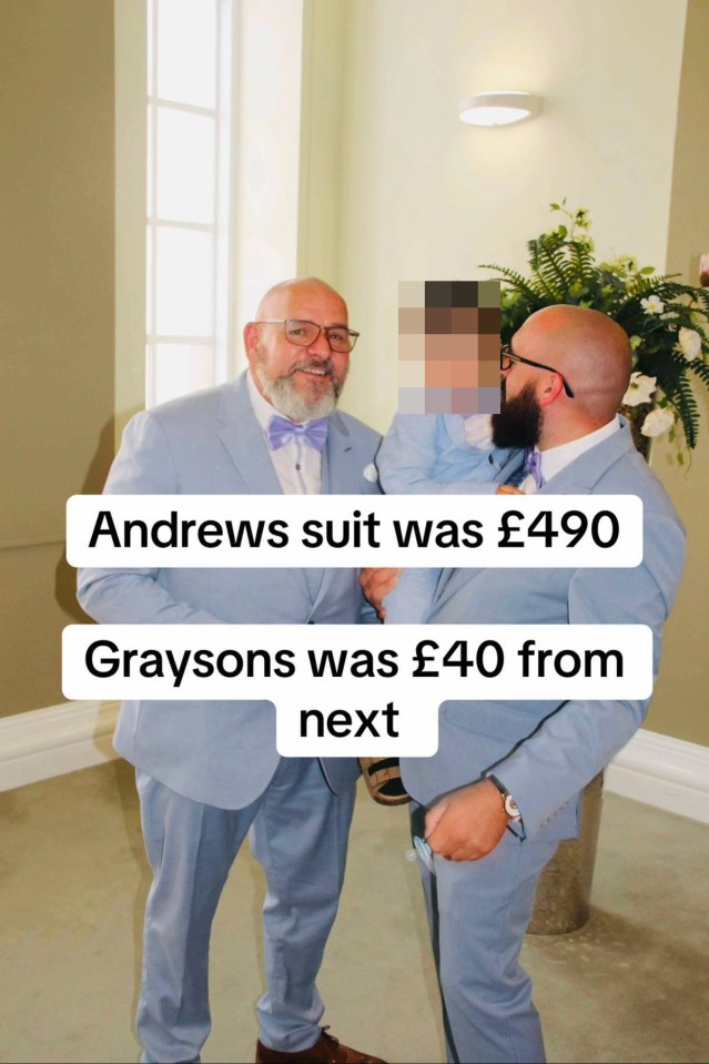 Andrew's suit was £490, whilst Grayson's was only £40