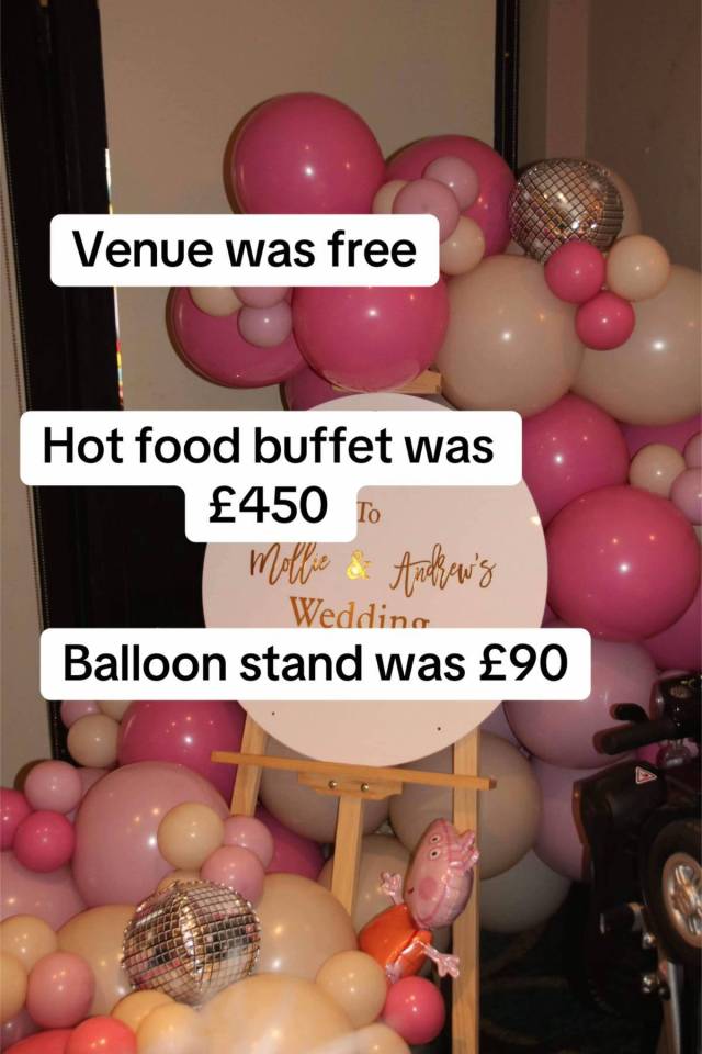 Their wedding venue was free and they spent £450 on food for their guests