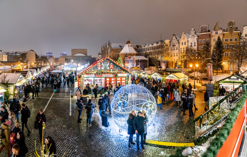 Take a stroll beneath the magical Christmas lights in Gdansk