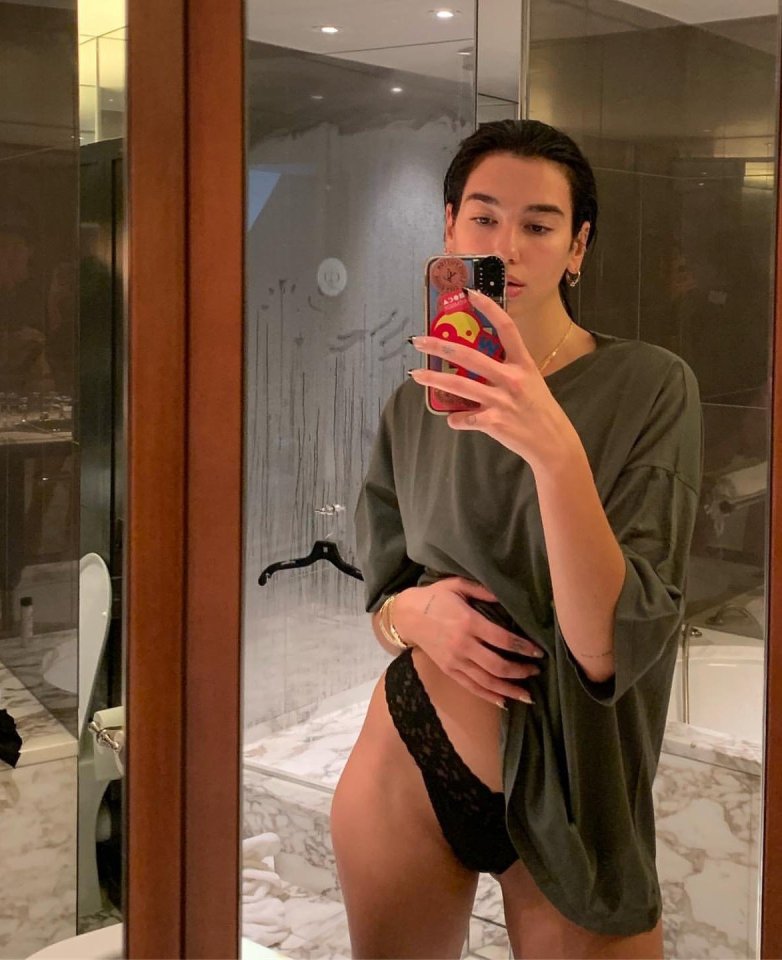 Dua Lipa got tongues wagging after posting her cheeky mirror snap