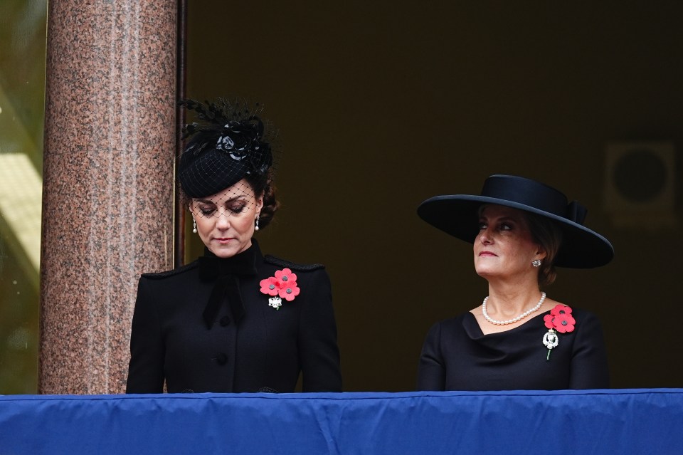 Princess Kate with Princess Sophie on the Foreign Office balcony