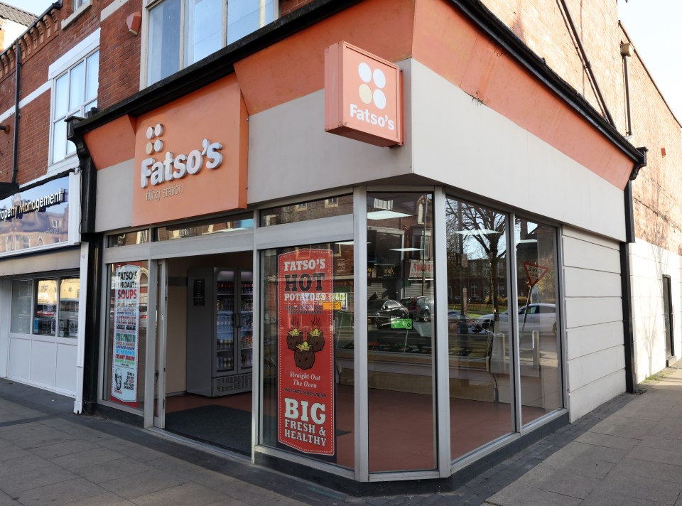 A sandwich shop named 'Fatso's' is nestled amongst the fast food outlets on the streets of the town