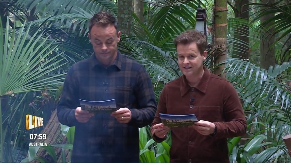 Ant and Dec announced the results of the public vote