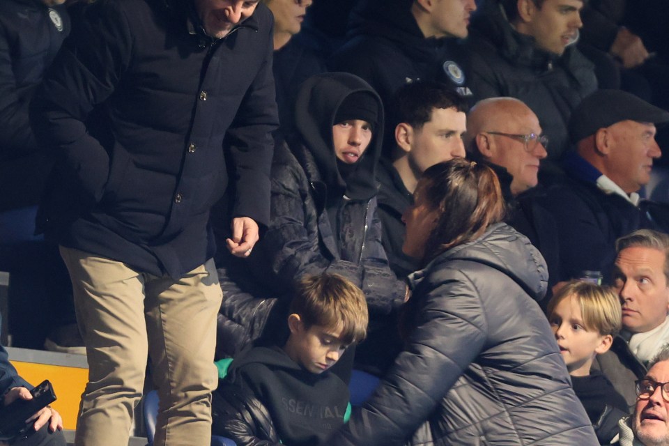 Cole Palmer watched the match from the stands