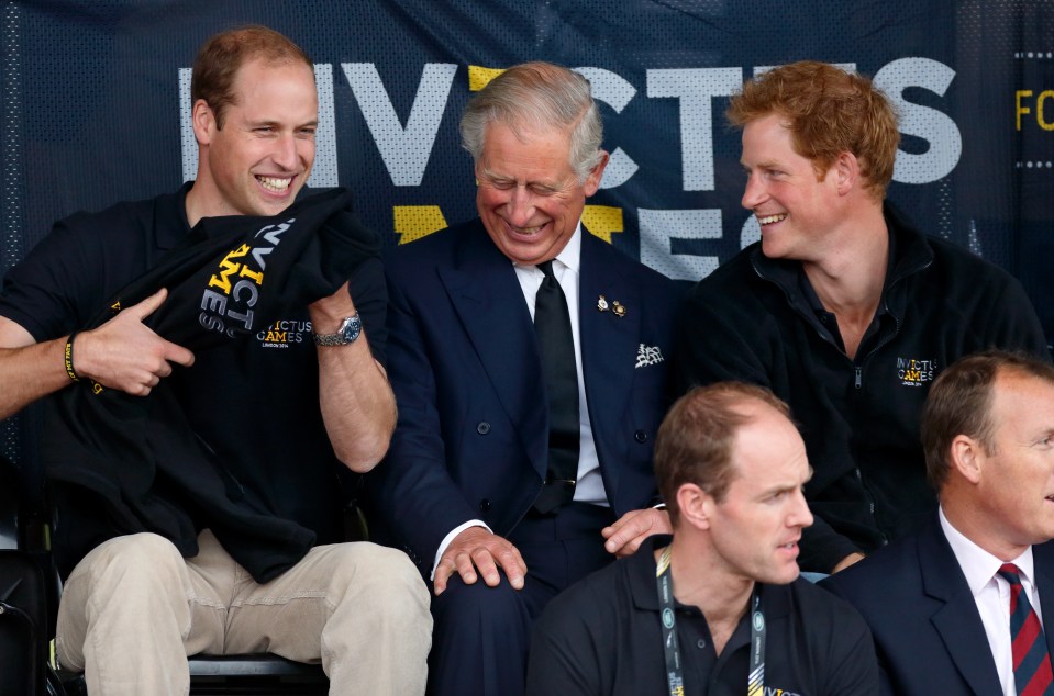 King Charles with sons William and Harry in happier times in 2014