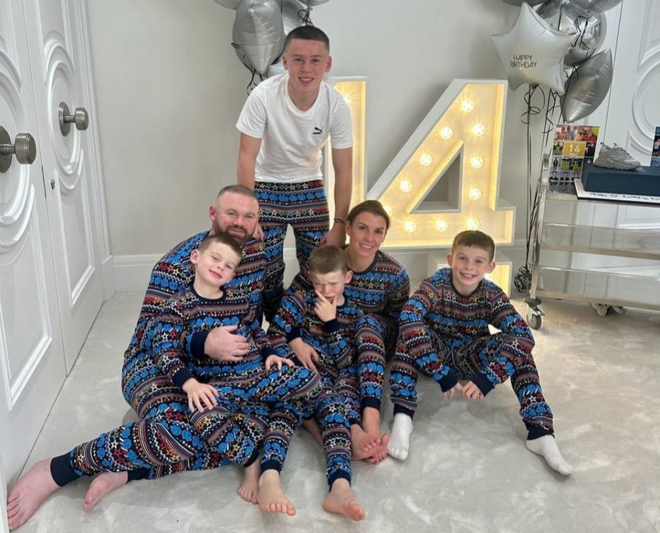 Coleen at home with her boys in their Cheshire mansion