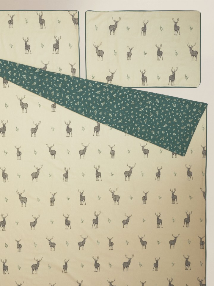 This stag-themed double duvet cover will set you back £20