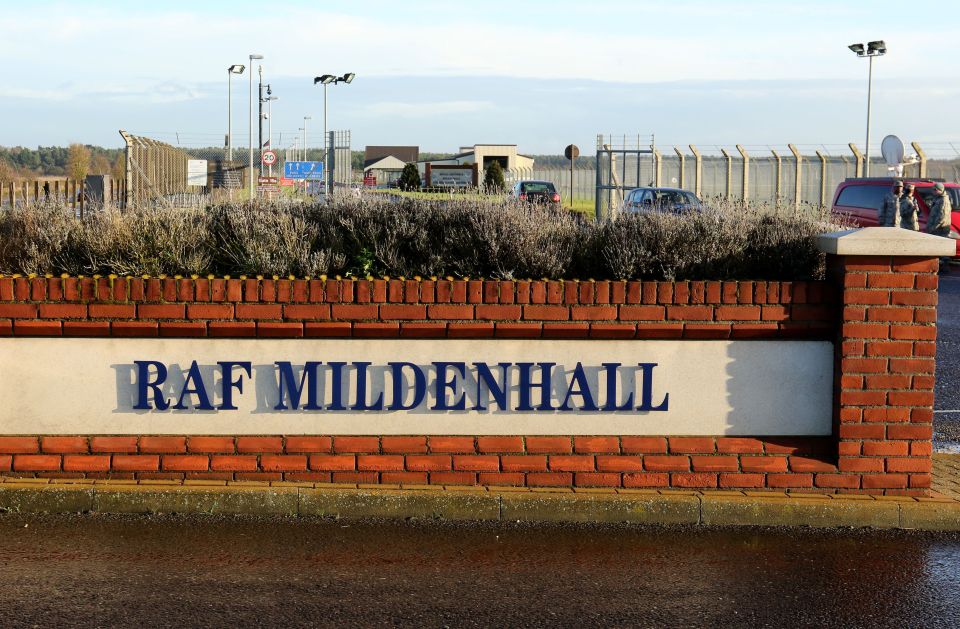 RAF Mildenhall, in Suffolk, was targeted last week and on Tuesday