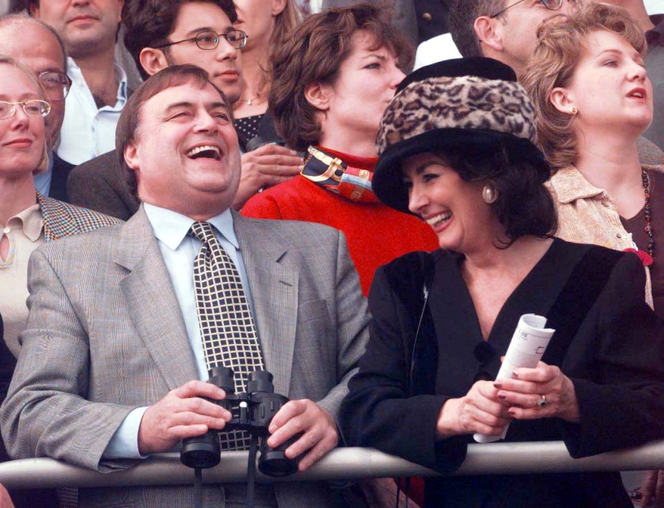 The married couple enjoying a day at the Brighton Race Course in 1997