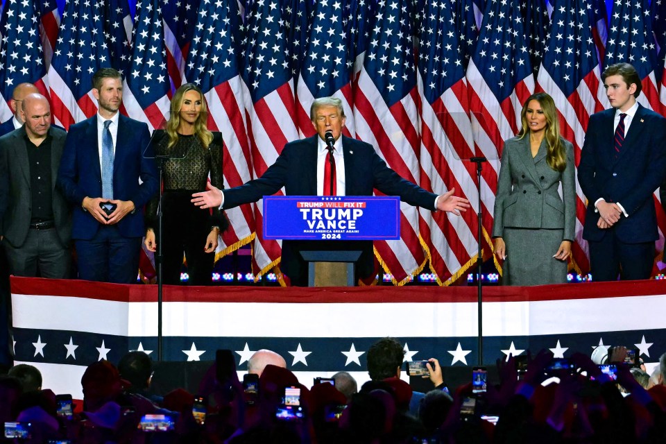 Starmer declared he looks forward to working with the incoming President, above Trump at the West Palm Beach Convention Center in Florida