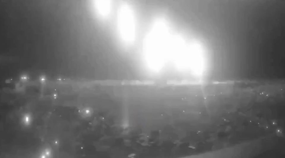 Footage appeared to show Russian missiles raining down on the city of Dnipro in Ukraine