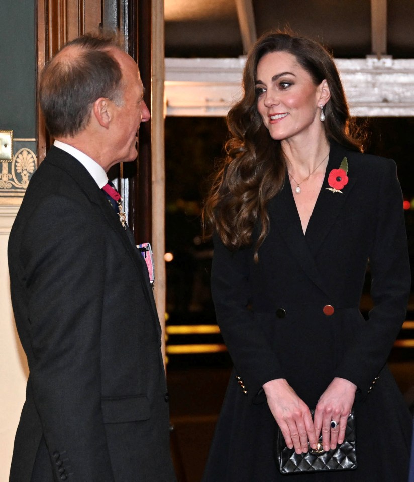 Kate was seen wearing a stylish black outfit for the event