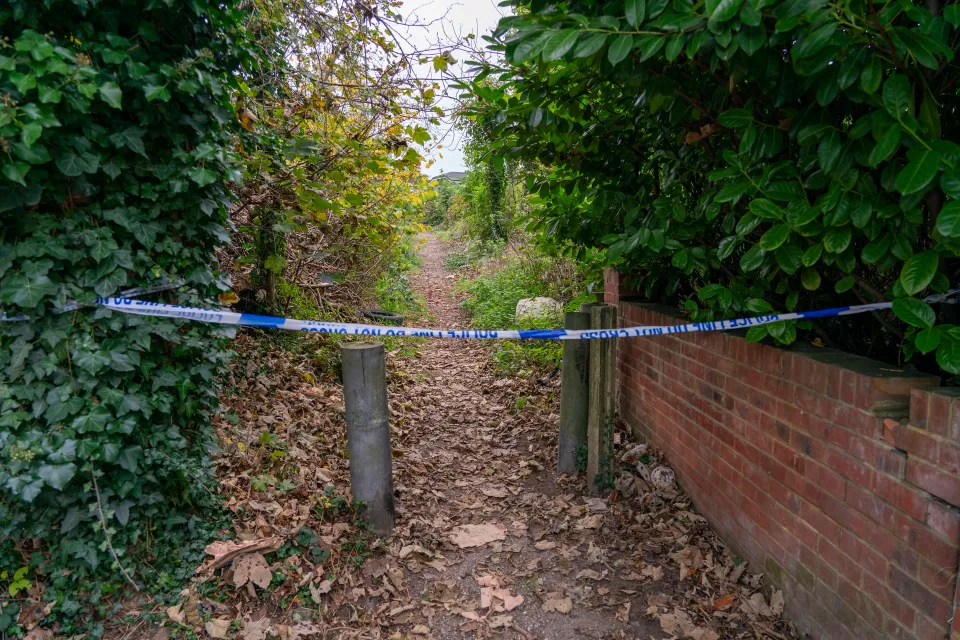 The scene in Banstead on the outskirts of Surrey