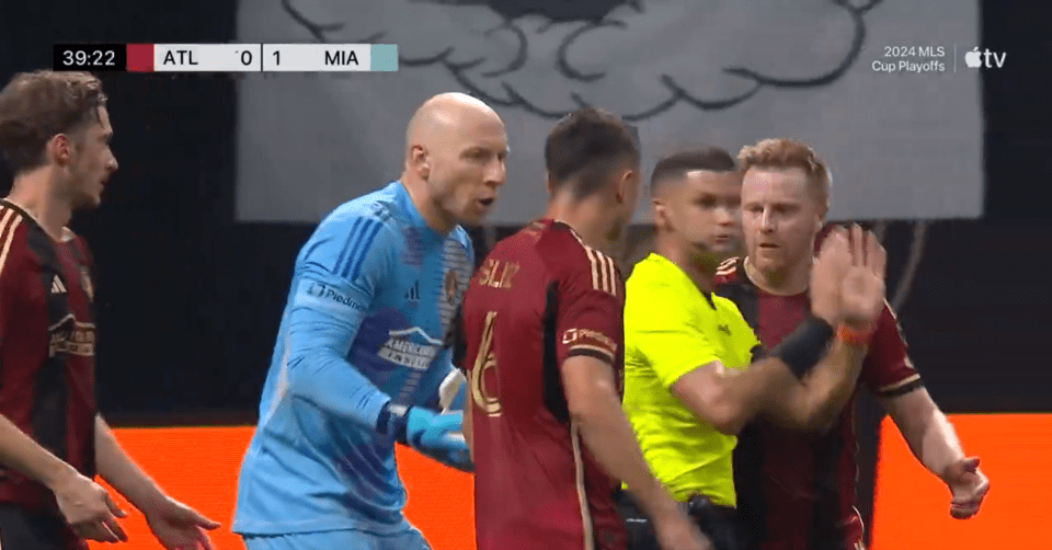 Guzan's complaints were ignored by the referee