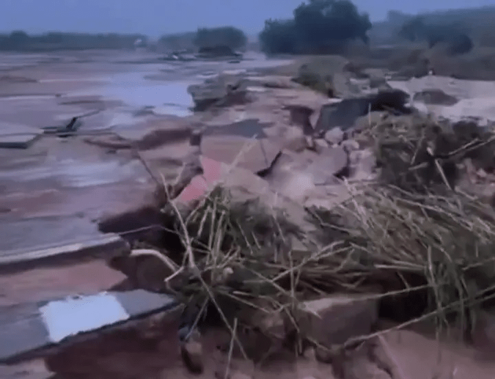 Flooding destroyed the track in Valencia