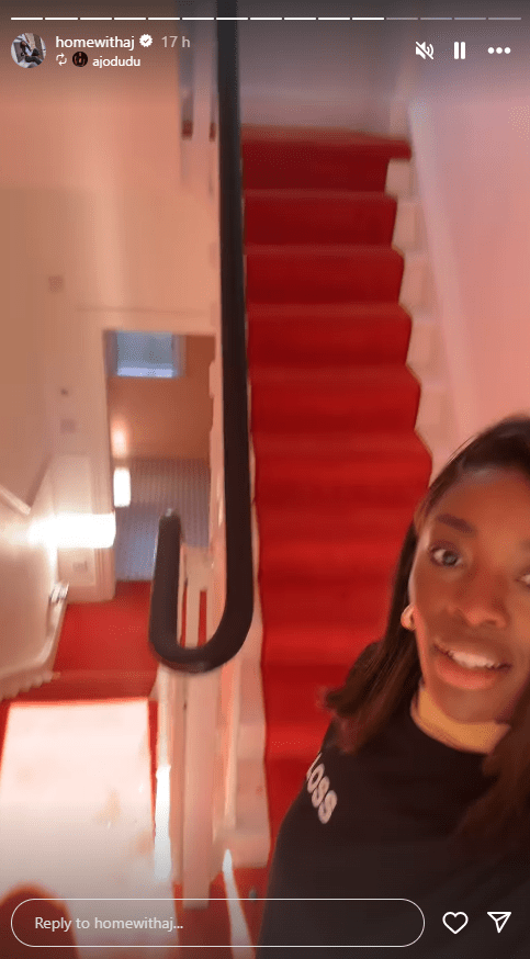 There was red carpet runner throughout the stairs