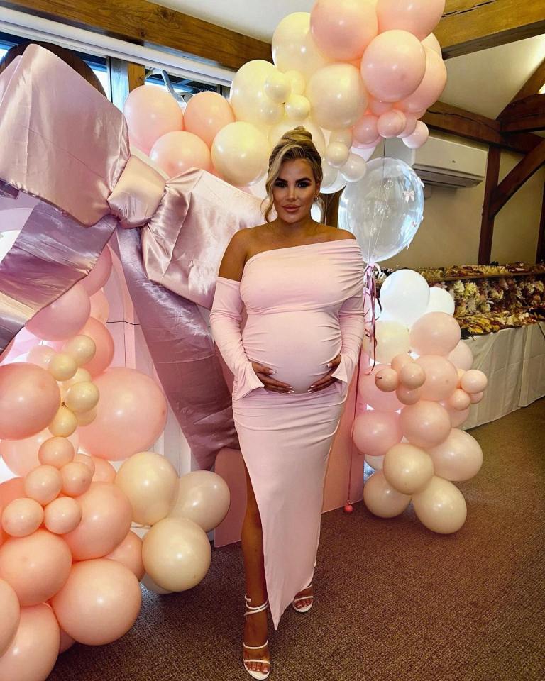 Georgia pictured at her baby shower earlier this month