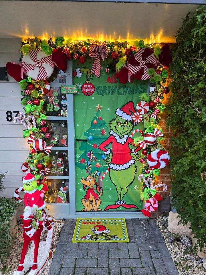 A woman has revealed that she has given her front door a mega makeover, ready for the festive season