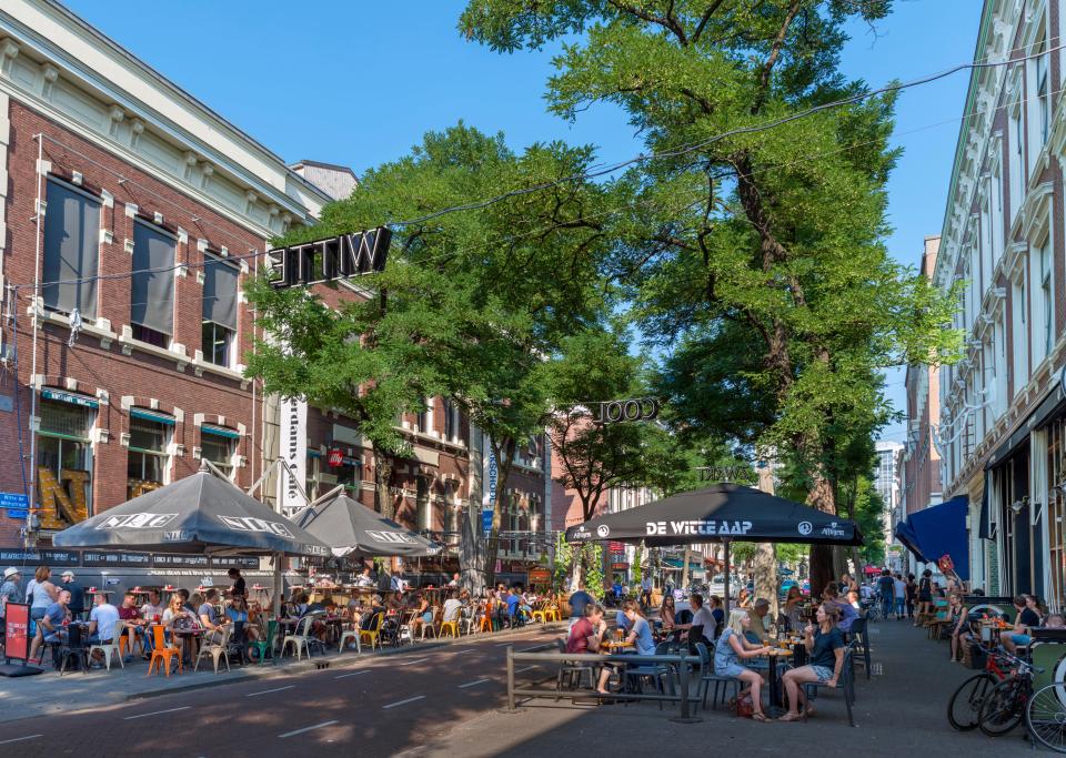 Cafes bars and restaurants on Witte de Withstraat in Rotterdam