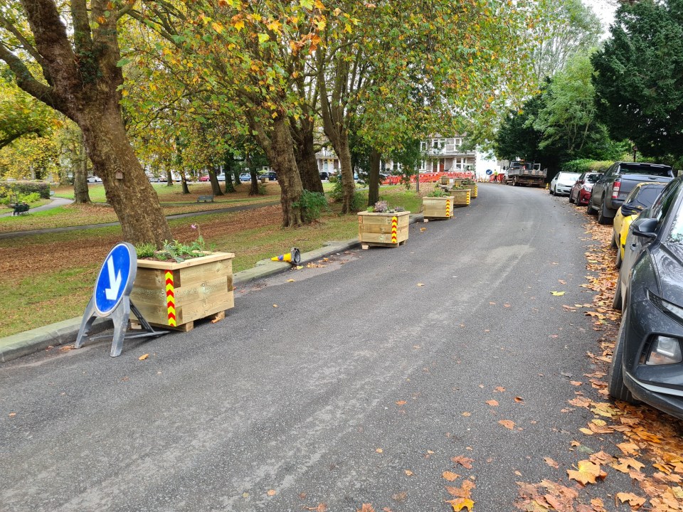 The local council has now installed wooden planters to obstruct caravans