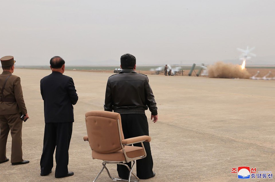 Kim Jong-Un watches the testing of his new killer drones