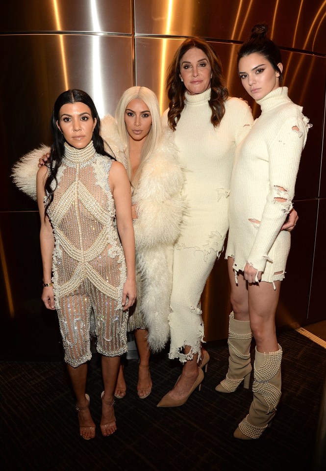 Caitlyn Jenner with her famous some of her famous brood - Kim and Khloe Kardashian and Kendall Jenner