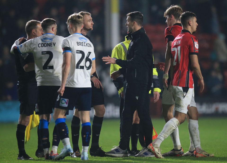 A scuffle broke out at the end of Walsall's 1-1 draw with Crewe