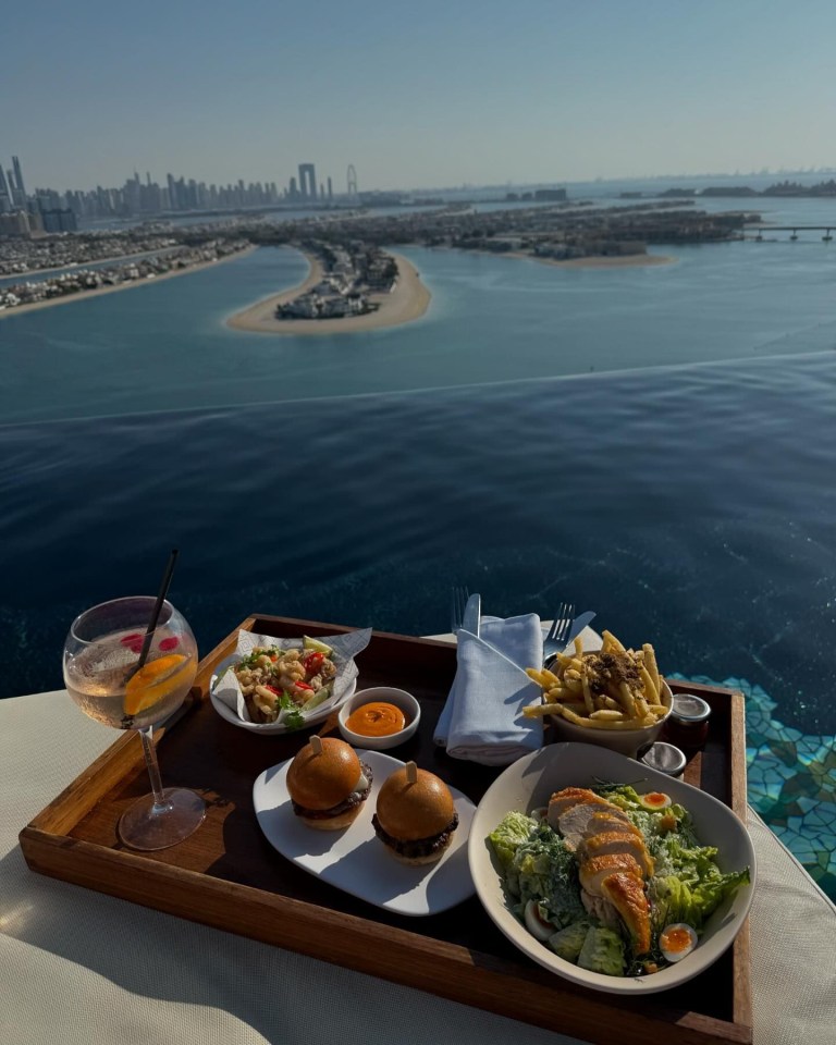 The couple enjoyed a lunch with a view