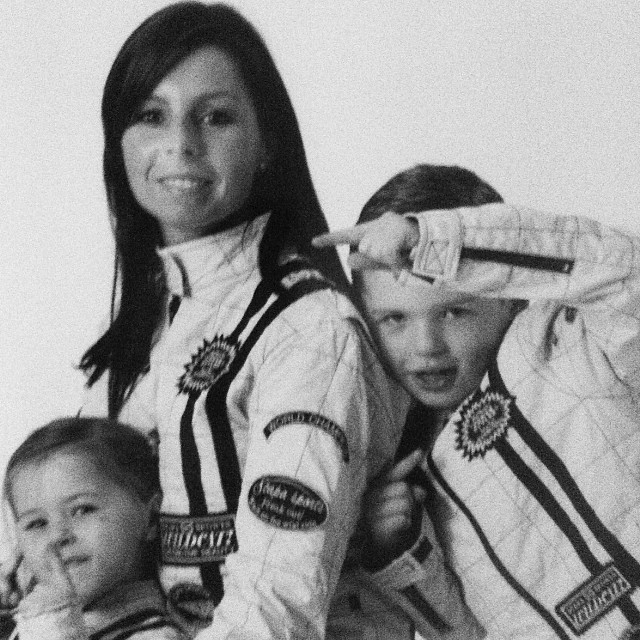 Kumpen gave up her racing career to raise Max and sister Victoria