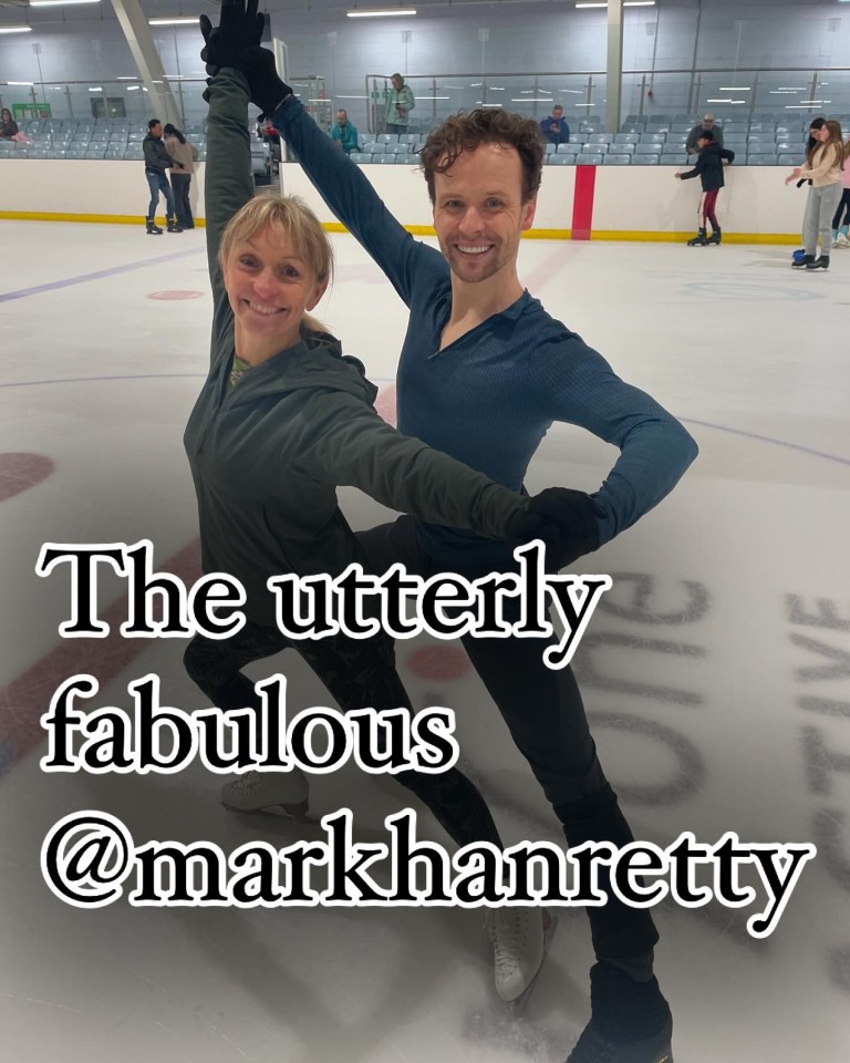 the utterly fabulous @markhanretty has a picture of a man and woman ice skating